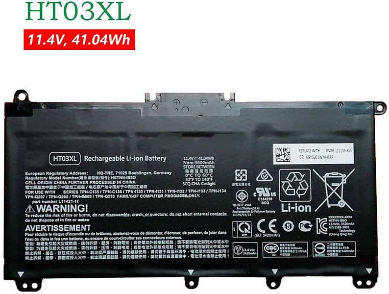 HT03XL 3 Cell Laptop Battery HP Pavilion 240-G7 250-G7 3