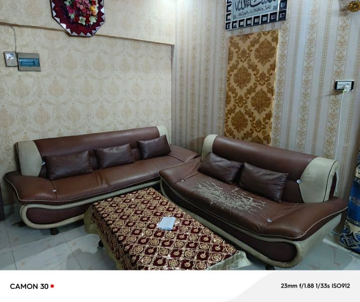 leather sofa 5 seater with cusions 2