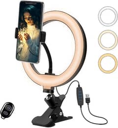 Creatck 8" LED Ring Light, Dimmable Ring Light with Clamp