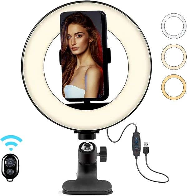 Creatck 8" LED Ring Light, Dimmable Ring Light with Clamp 1