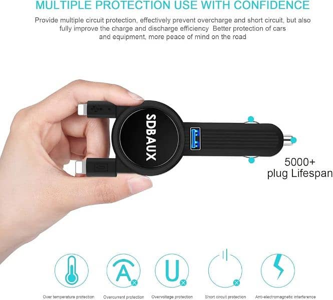 SDBAUX QUICK 3.1A CAR CHARGER 1