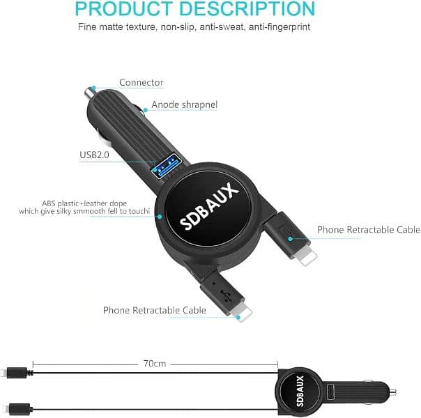 SDBAUX QUICK 3.1A CAR CHARGER 2