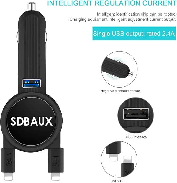 SDBAUX QUICK 3.1A CAR CHARGER 4