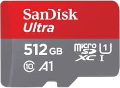 SanDisk 512GB Ultra microSDXC UHS-I C10 100MB/s Memory Card