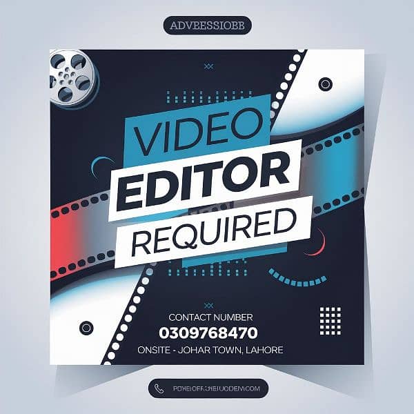 Female Video Editor | YouTube Video Editor Required Johar Town 0