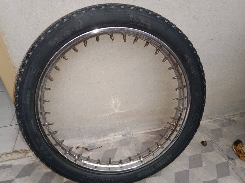 Honda CD 70 Rear Rim Tire Tube for sale 1