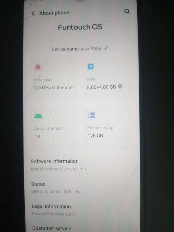 Vivo y33s | 8Gb Ram 128Gb Rom 3