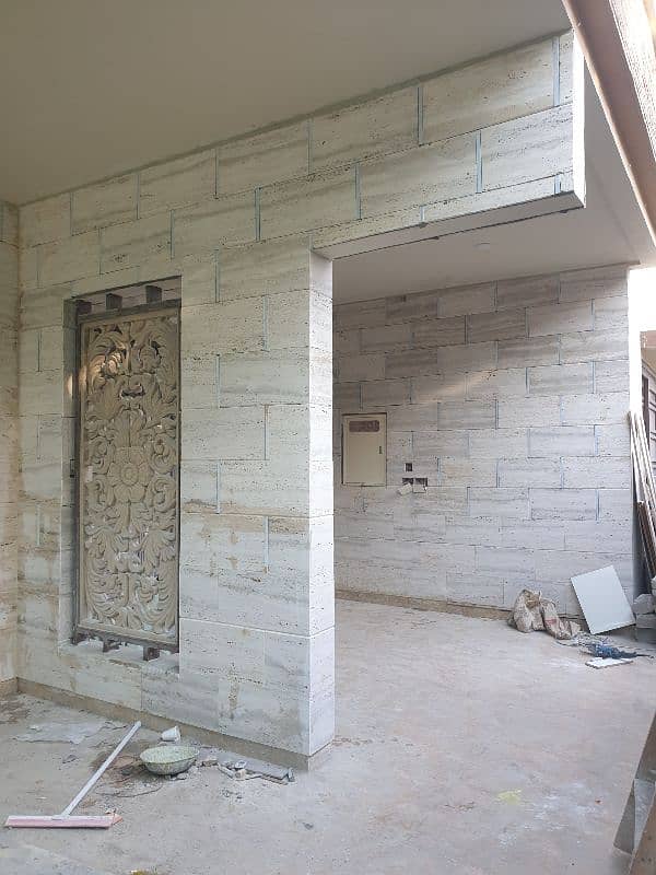 Travertine stone Wall front elevations work 1