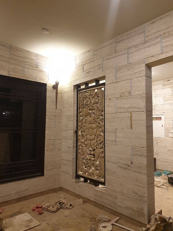 Travertine stone Wall front elevations work 2