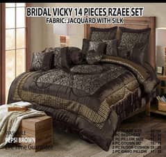 PCs Jacquard double bed bridal set