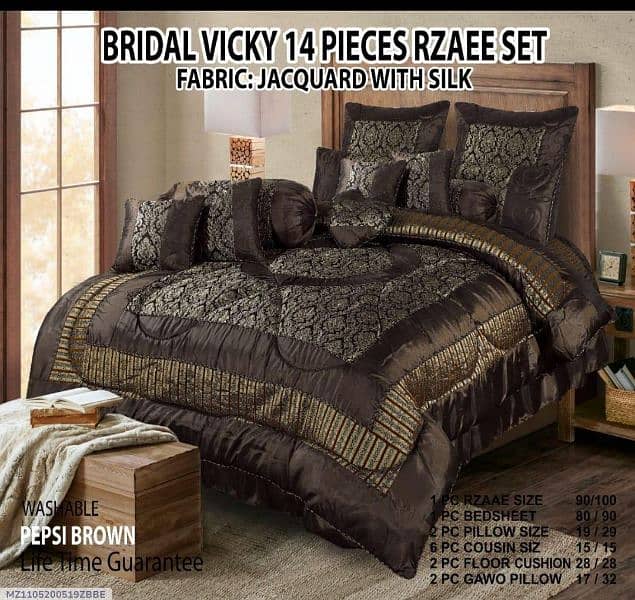 PCs Jacquard double bed bridal set 1