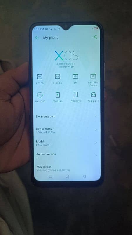 Infinix Hot 11play 4/64 box available pta approved 6