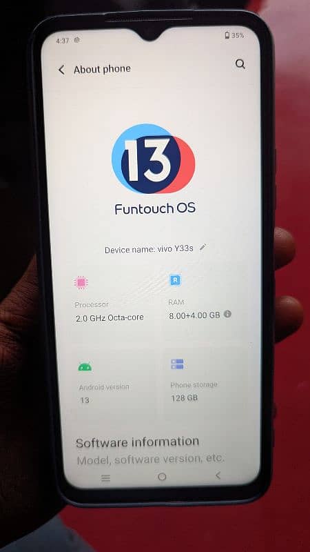 Vivo y33s 8gb ram 128gb Rom 6