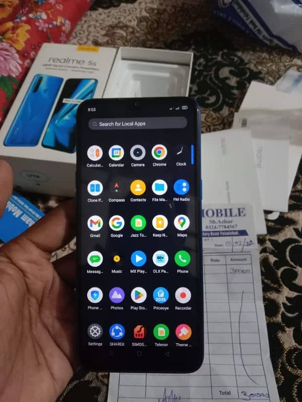 realme5s 4G RAM 128gb with complete box original charger 03415288397 7