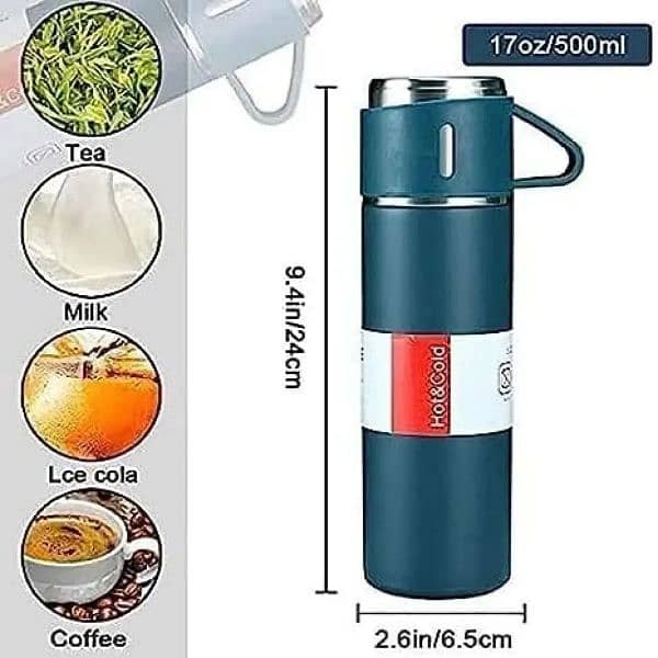 3in1 Vacuum Falsk Stainless Bottle Set 500ml 6