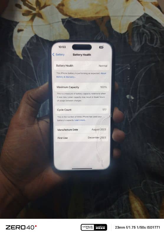 Iphone 15 JV LLA model 100% Battery Face I'd True Tone All ok 0