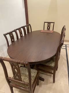 8 seater wooden dining table