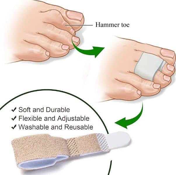 Welnove 6Pcs Hammer Toe Wraps, Broken Toe Splints 3