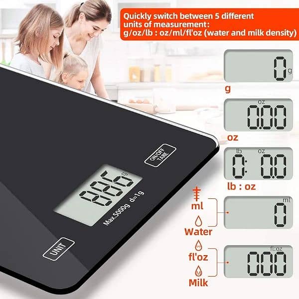 Meromore Food Kitchen Scale, Digital Weight Scales Grams and Oz 2