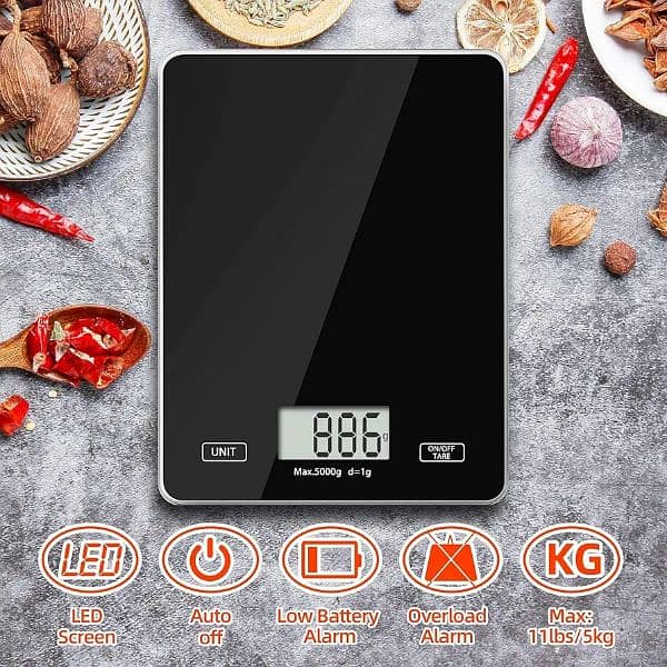 Meromore Food Kitchen Scale, Digital Weight Scales Grams and Oz 5