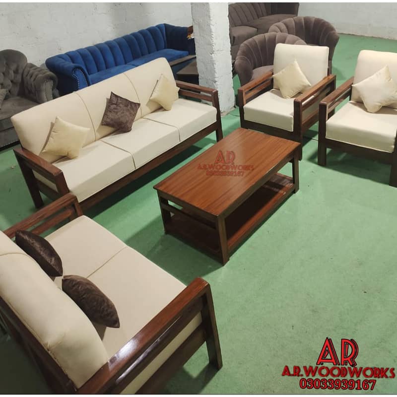 Sofa | 5 seater sofa set | 5 seater wooden sofa set | Wooden Sofa 7