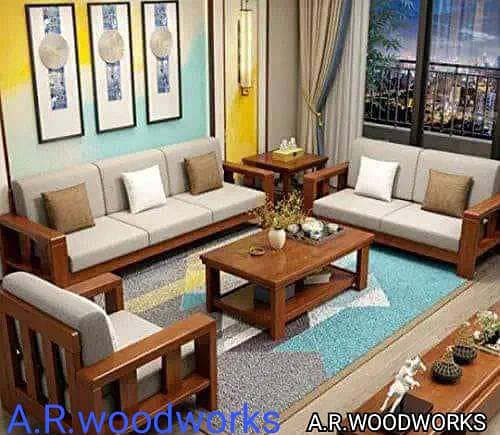 wooden Sofa | L shape sofa set | wooden sofa set | Cushion Sofa | Sofa 1