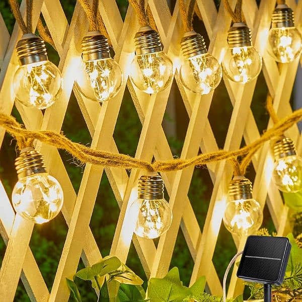 OUTDOOR SOLAR STRING LIGHTS 48FT (30+2 BULBS) 1