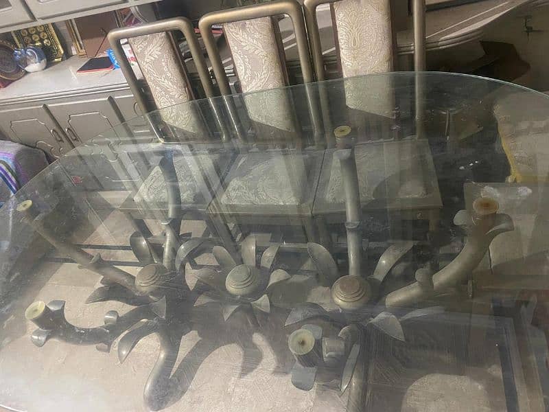 vintage Quality temeperd Glass dinning table 3