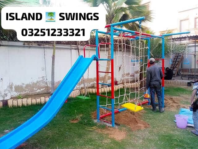 kids Slide/Swings/Kids rides/jhula/Spring rider/jungle gym/gazebo/bar 6