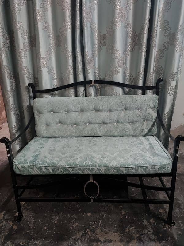 2Seater Seaati Sofa Heaway Iron Use with Molti Foam maching parda with 1