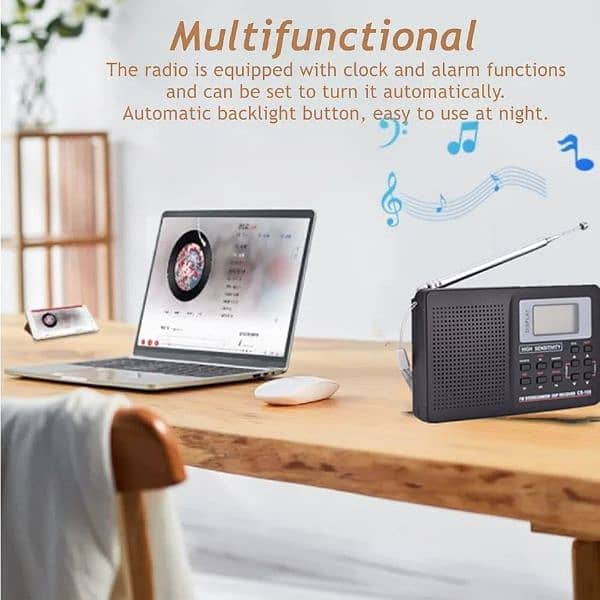 Portable Digital AM FM Stereo Radio FM/AM/SW/LW/TV 3