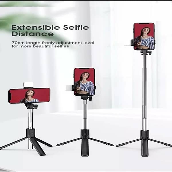 selfie Stick With LED Light Mini Tripod Stand 3