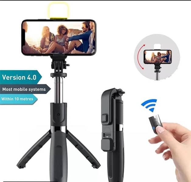 selfie Stick With LED Light Mini Tripod Stand 4