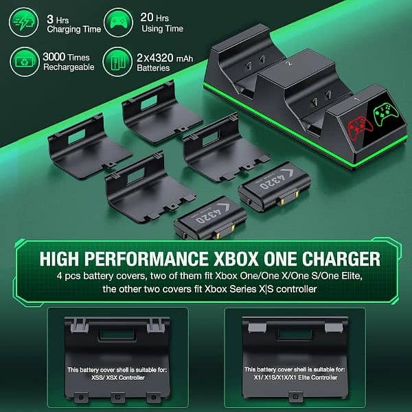 KINGTOP DUAL CHARGING STATION 2x1200mAh battery packs For controller 1