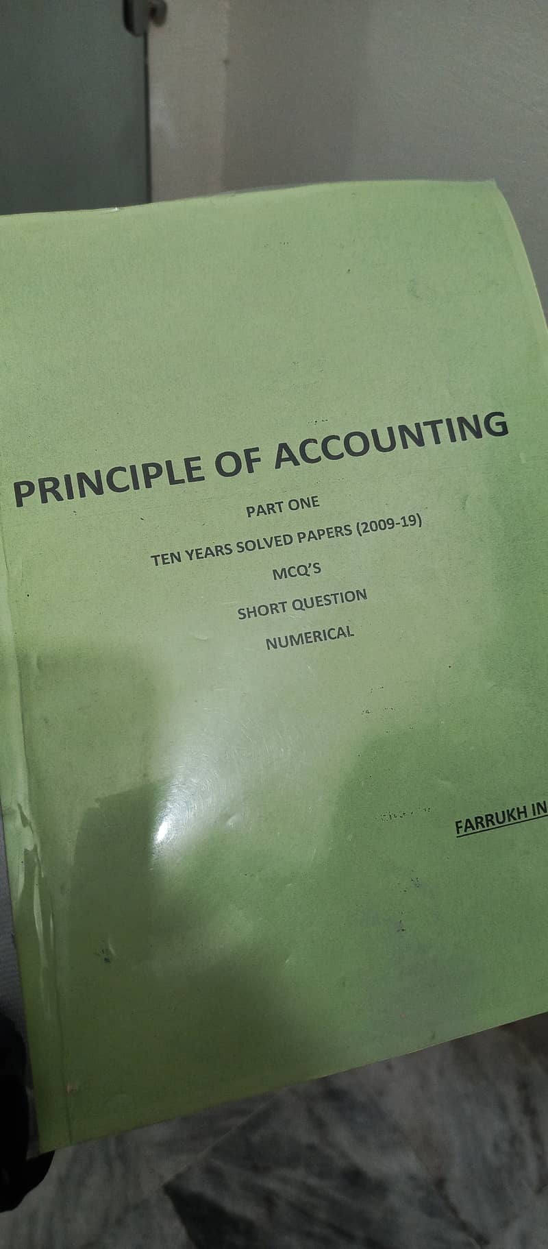 Accounting and economics (HSSC-I) federal notes for board preparation 0