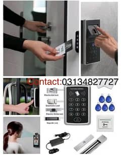 Zkteco Fingerprint Attendence machine and security door lock magnetic