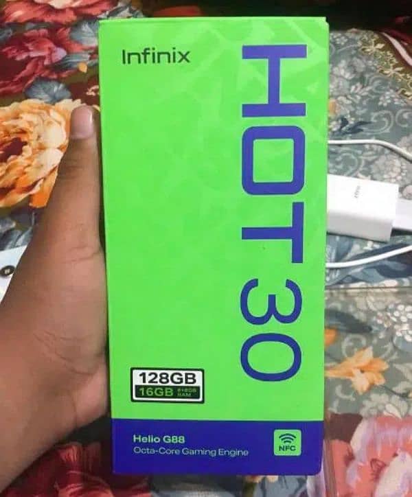 Infinix hot 30 full box 10by10 6/128 processer G88 2