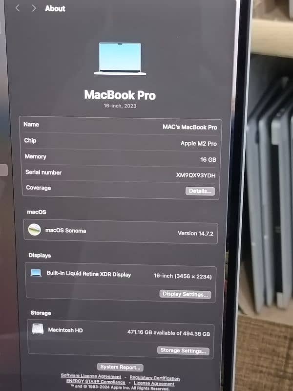 MACBOOK PRO M2 2023 16 INCH FULL BOX 16GB 512GB 12 COR CPU 19 CORE GPU 2