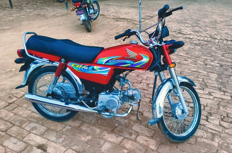 Honda CD70 2024 All Punjab Number Lush Condition 1