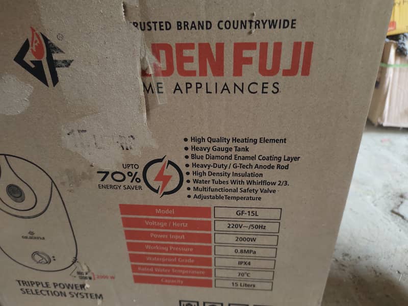 WATER HEATER ELECTRIC  15 LITERS GOLDEN FUJI 1