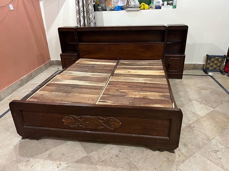 wooden bed strong wood 0