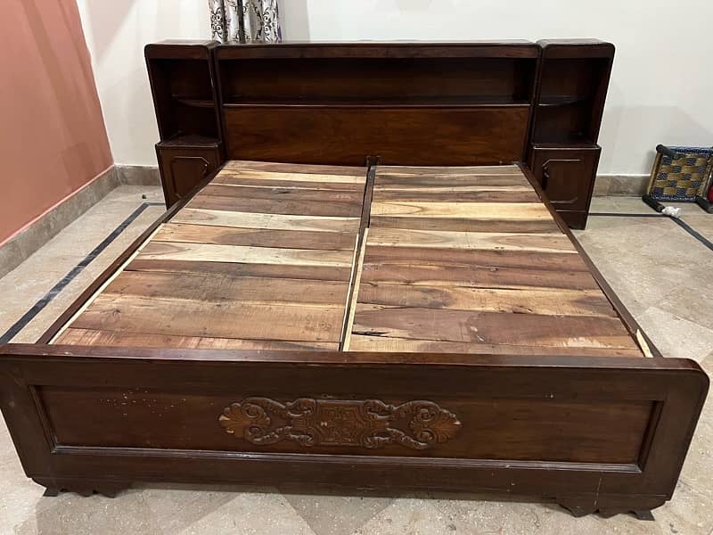 wooden bed strong wood 1