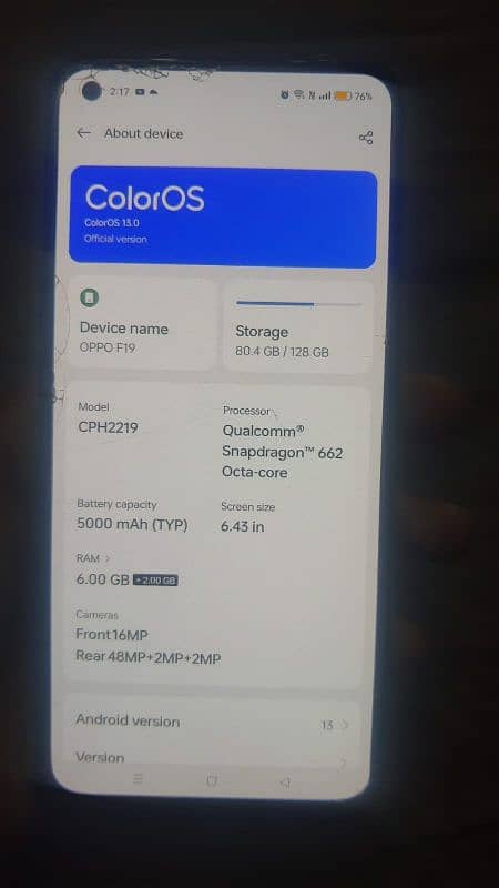 OPPO F19 with box no any fault 5