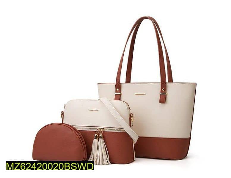 •  leather plain shoulder bag 2