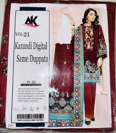 Karandi Digital Same Duppata Suit