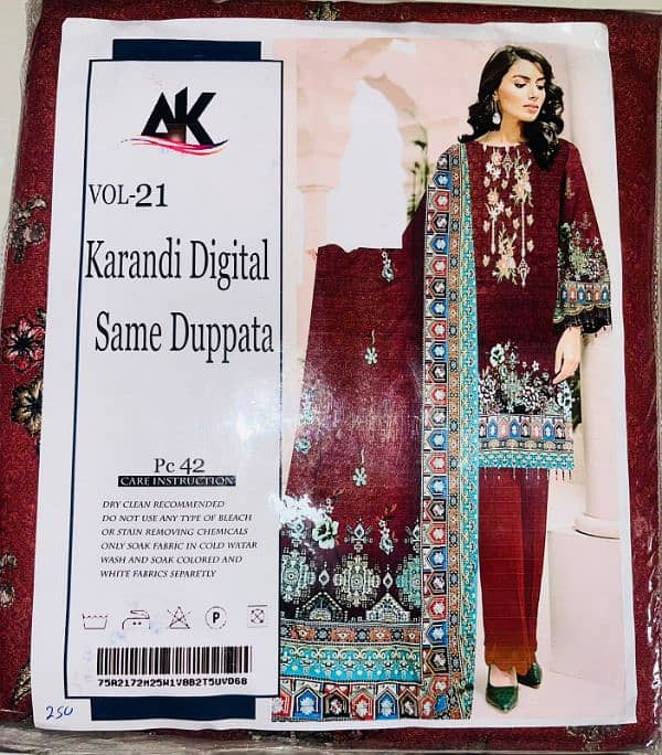 Karandi Digital Same Duppata Suit 0