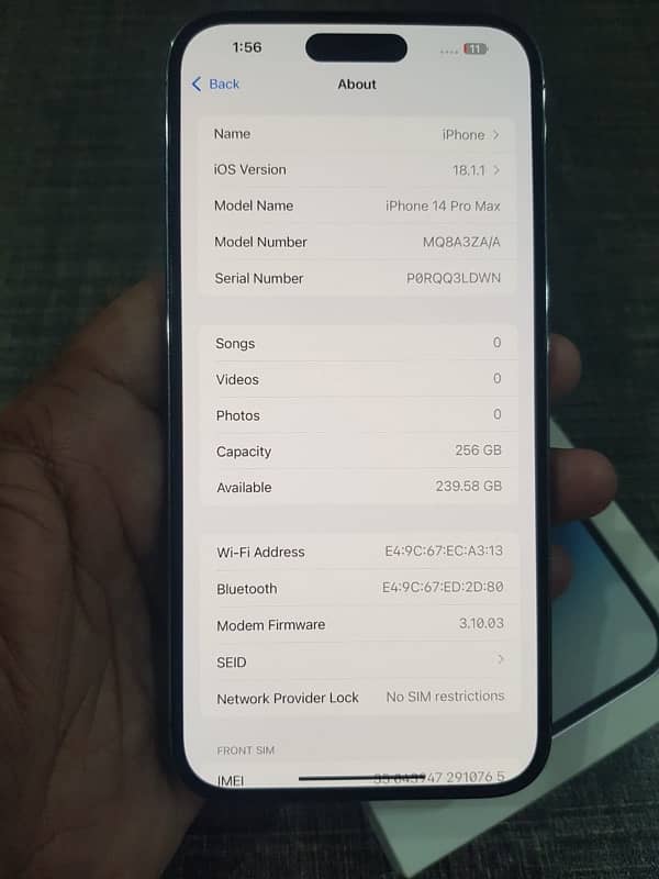 iPhone 14 Pro Max 256 gb PTA Approved 3