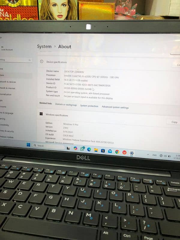 DELL 8 GENERATION 16 GB RAM 256 SSD 10 BY 10 CONDITION 2