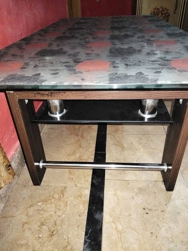 Glass And Wood Table Urgent Sale 3