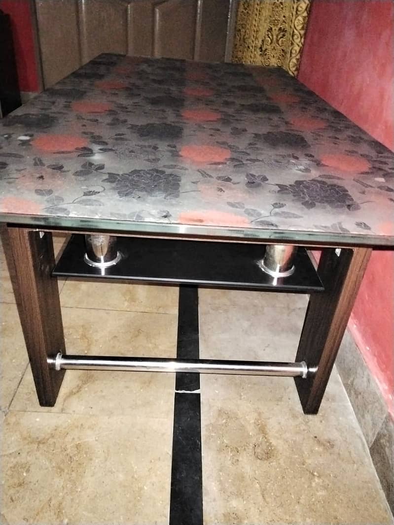 Glass And Wood Table Urgent Sale 4